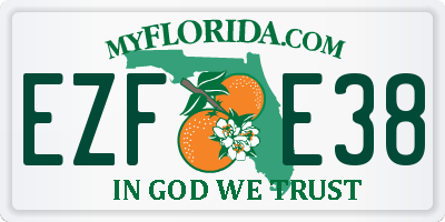 FL license plate EZFE38