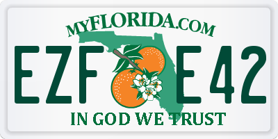 FL license plate EZFE42