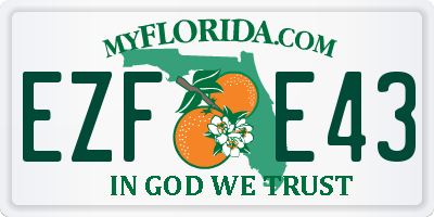 FL license plate EZFE43