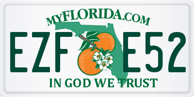 FL license plate EZFE52