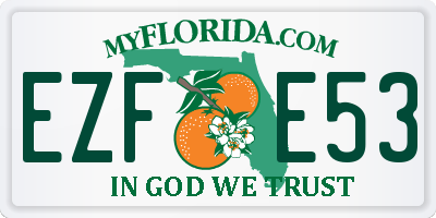 FL license plate EZFE53