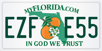 FL license plate EZFE55