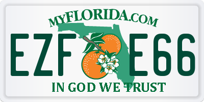 FL license plate EZFE66