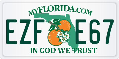 FL license plate EZFE67