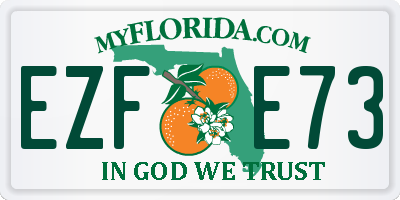 FL license plate EZFE73