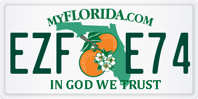 FL license plate EZFE74