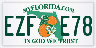 FL license plate EZFE78