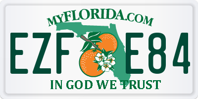 FL license plate EZFE84