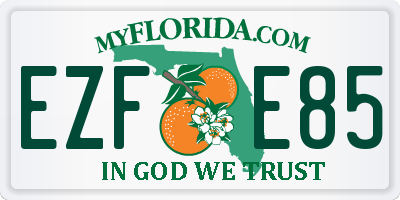 FL license plate EZFE85