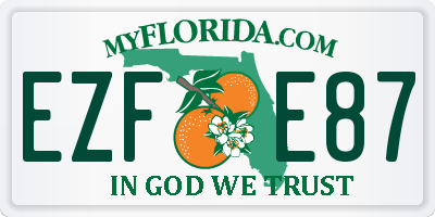 FL license plate EZFE87