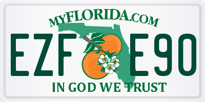 FL license plate EZFE90