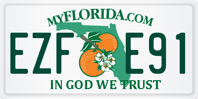 FL license plate EZFE91