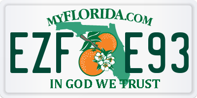FL license plate EZFE93