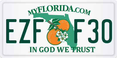 FL license plate EZFF30