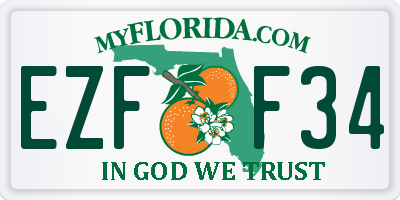 FL license plate EZFF34