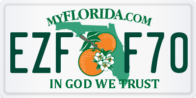 FL license plate EZFF70