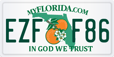 FL license plate EZFF86