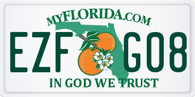 FL license plate EZFG08