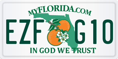 FL license plate EZFG10