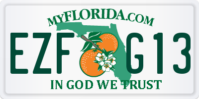 FL license plate EZFG13