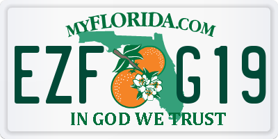 FL license plate EZFG19