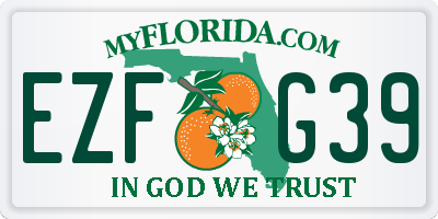 FL license plate EZFG39