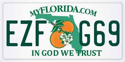 FL license plate EZFG69