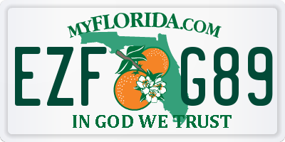 FL license plate EZFG89