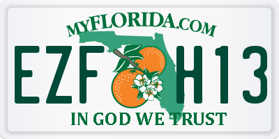 FL license plate EZFH13