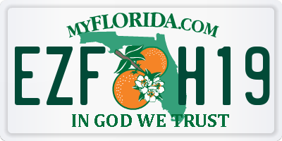FL license plate EZFH19