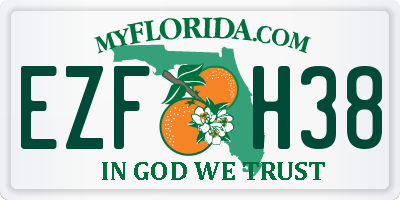 FL license plate EZFH38