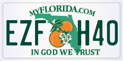 FL license plate EZFH40