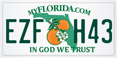 FL license plate EZFH43