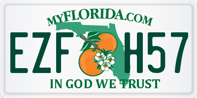 FL license plate EZFH57