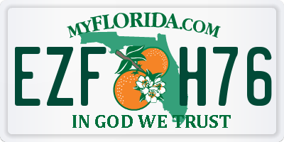 FL license plate EZFH76