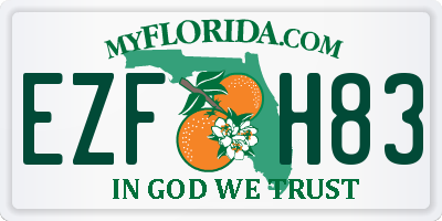 FL license plate EZFH83
