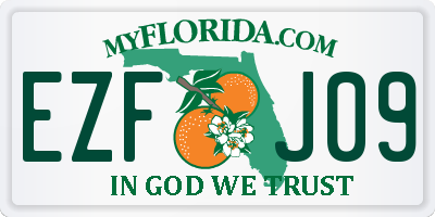 FL license plate EZFJ09