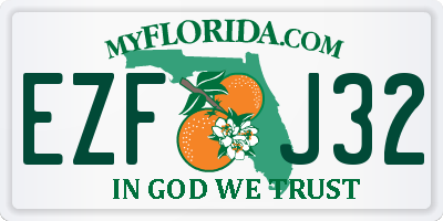FL license plate EZFJ32