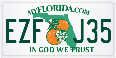 FL license plate EZFJ35