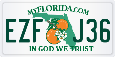 FL license plate EZFJ36