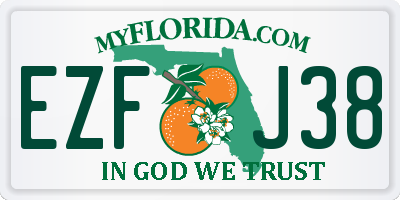 FL license plate EZFJ38
