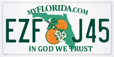 FL license plate EZFJ45
