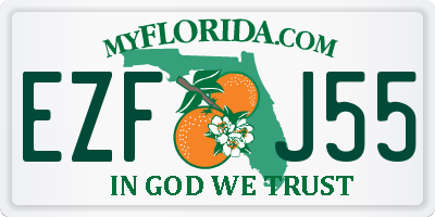 FL license plate EZFJ55