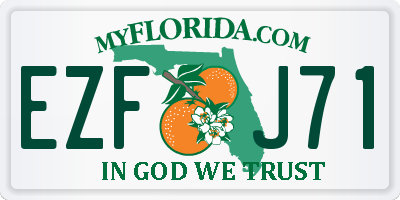 FL license plate EZFJ71