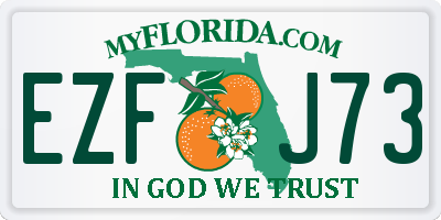 FL license plate EZFJ73