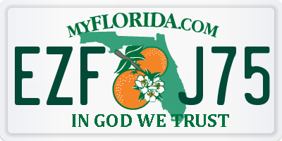 FL license plate EZFJ75