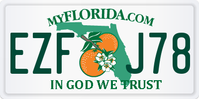 FL license plate EZFJ78