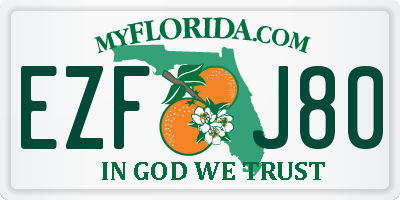 FL license plate EZFJ80