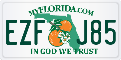 FL license plate EZFJ85