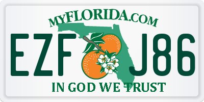 FL license plate EZFJ86